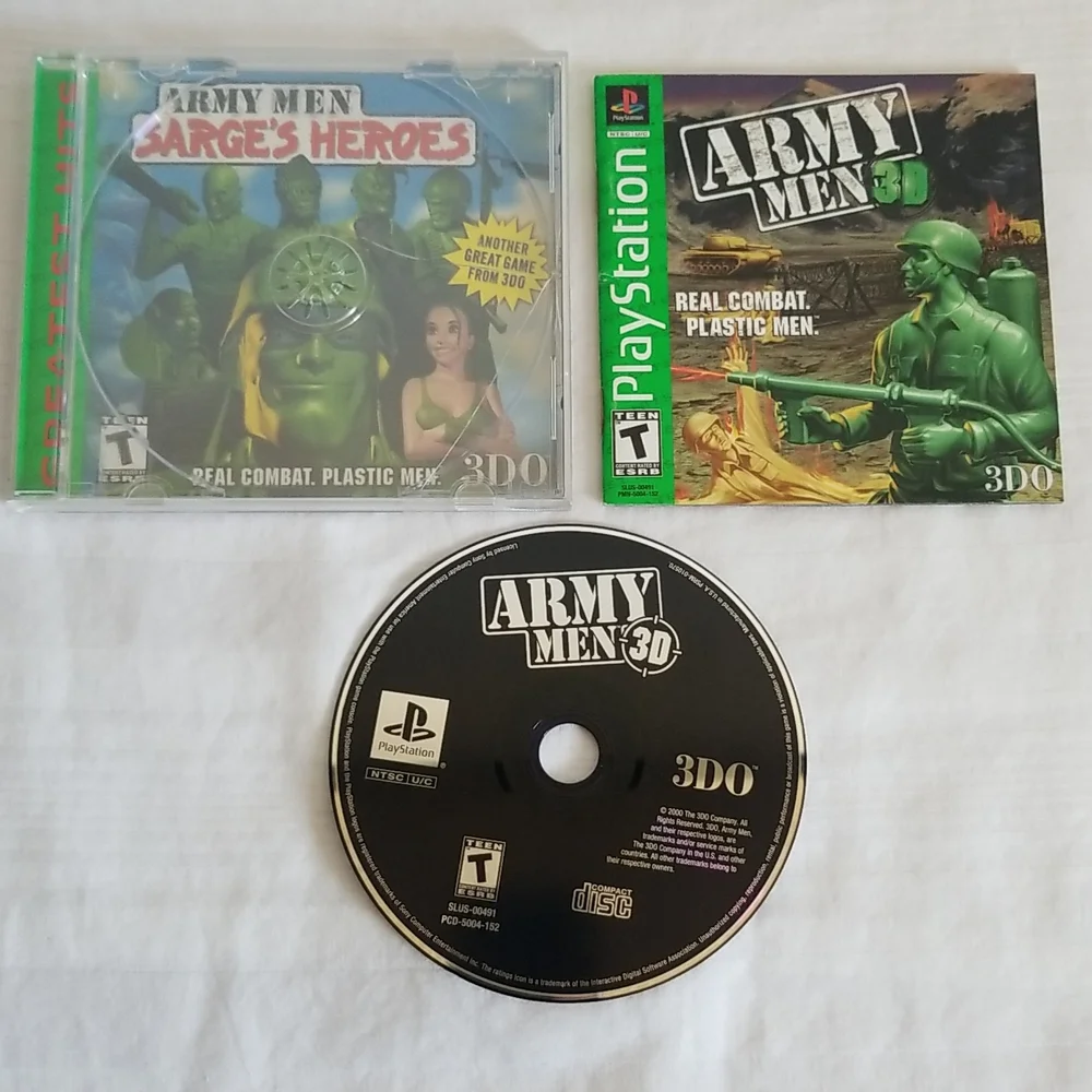 Army Men 3D PS1 Sony PlayStation Complete Manual Game Case Tested